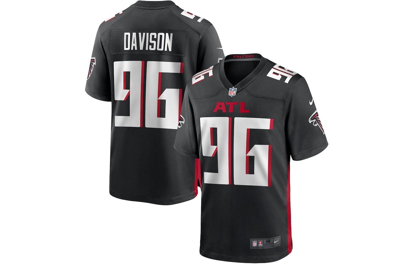 Men Atlanta Falcons #96 Tyeler Davison Nike Black Game NFL Jersey